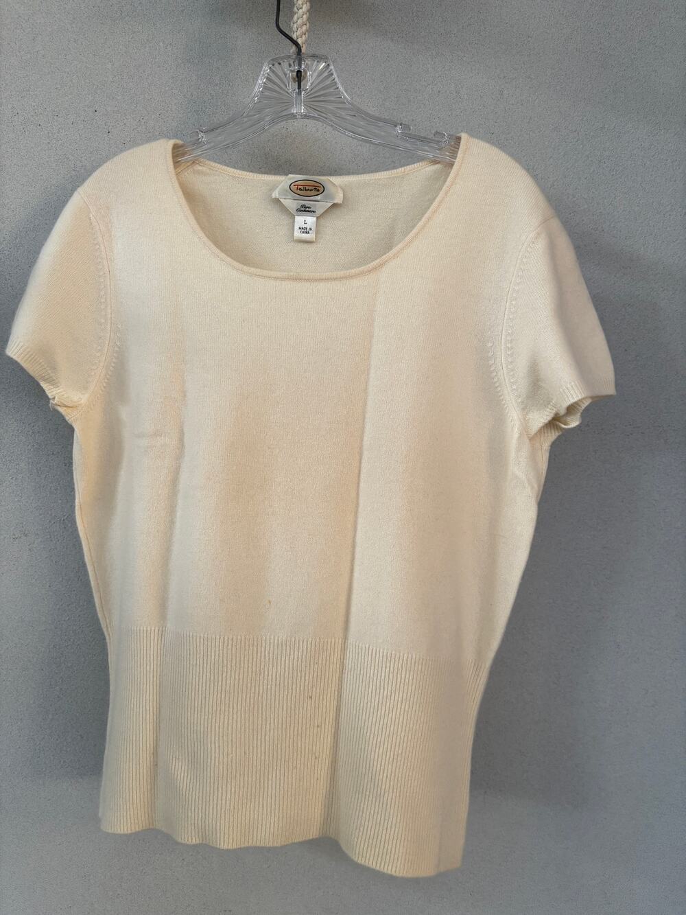 100% Cashmere Vintage Talbots Blouse Cream L
